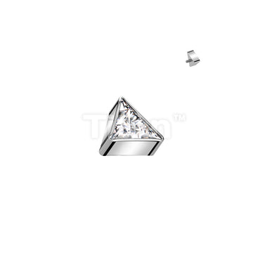 Implant Grade Titanium Internally Threaded Triangle CZ Top - Image 3