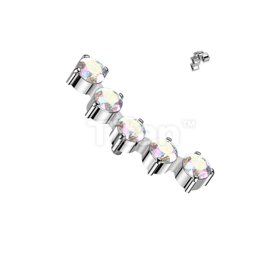 Implant Grade Titanium Internally Threaded 5 Round CZ Curved Top - Image 2