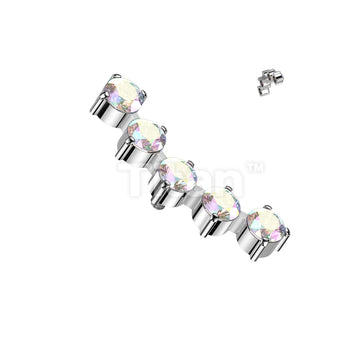 Implant Grade Titanium Internally Threaded 5 Round CZ Curved Top - Image 2