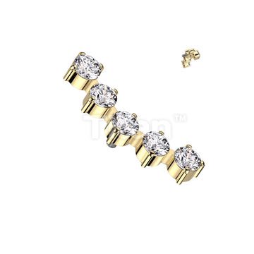 Implant Grade Titanium Internally Threaded 5 Round CZ Curved Top - Image 4