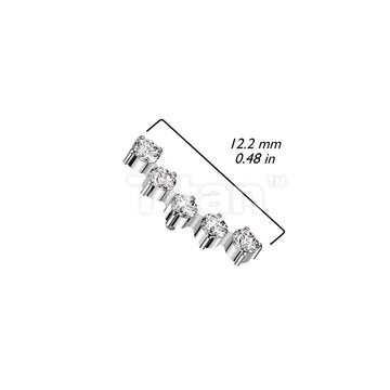Implant Grade Titanium Internally Threaded 5 Round CZ Curved Top - Image 5