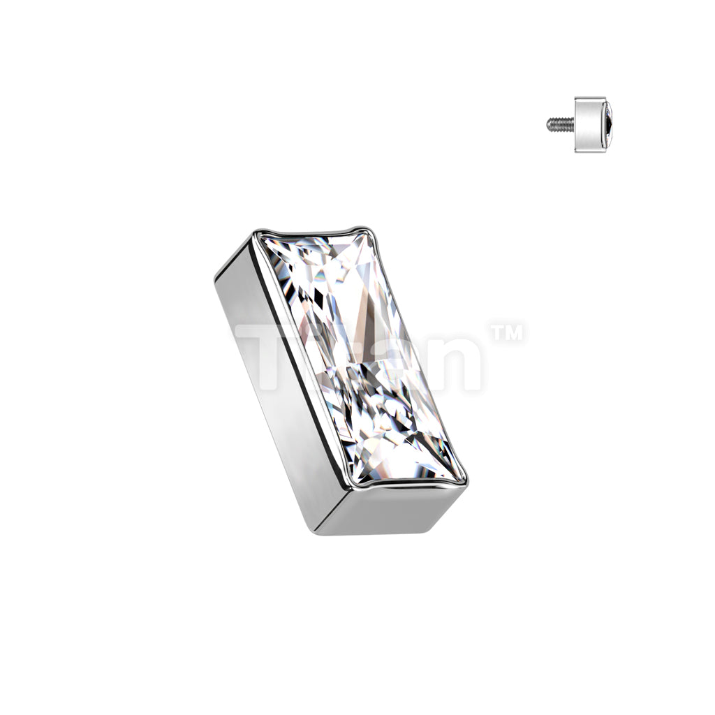 Implant Grade Titanium Internally Threaded Rectangular CZ Top - Image 2