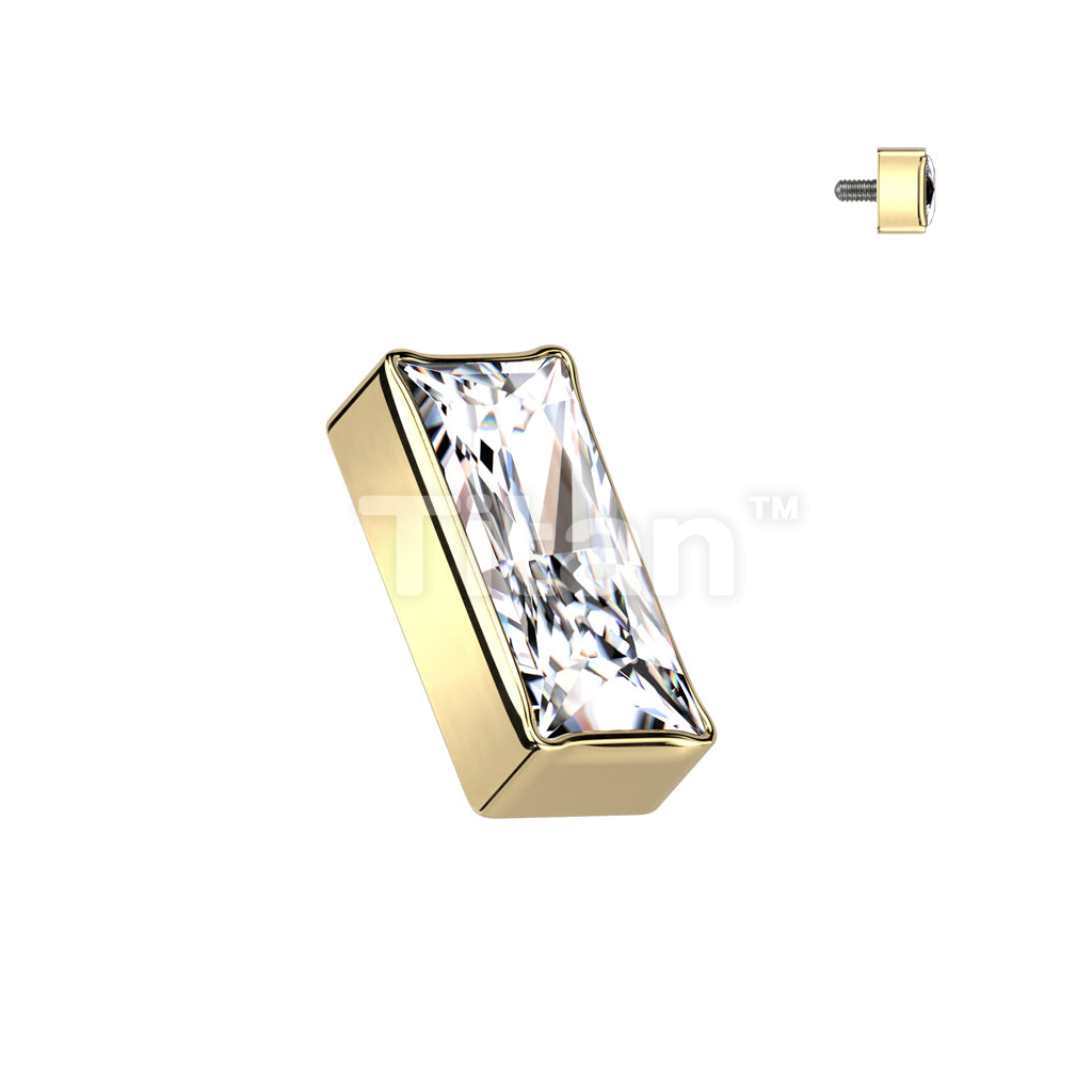 Implant Grade Titanium Internally Threaded Rectangular CZ Top - Image 3