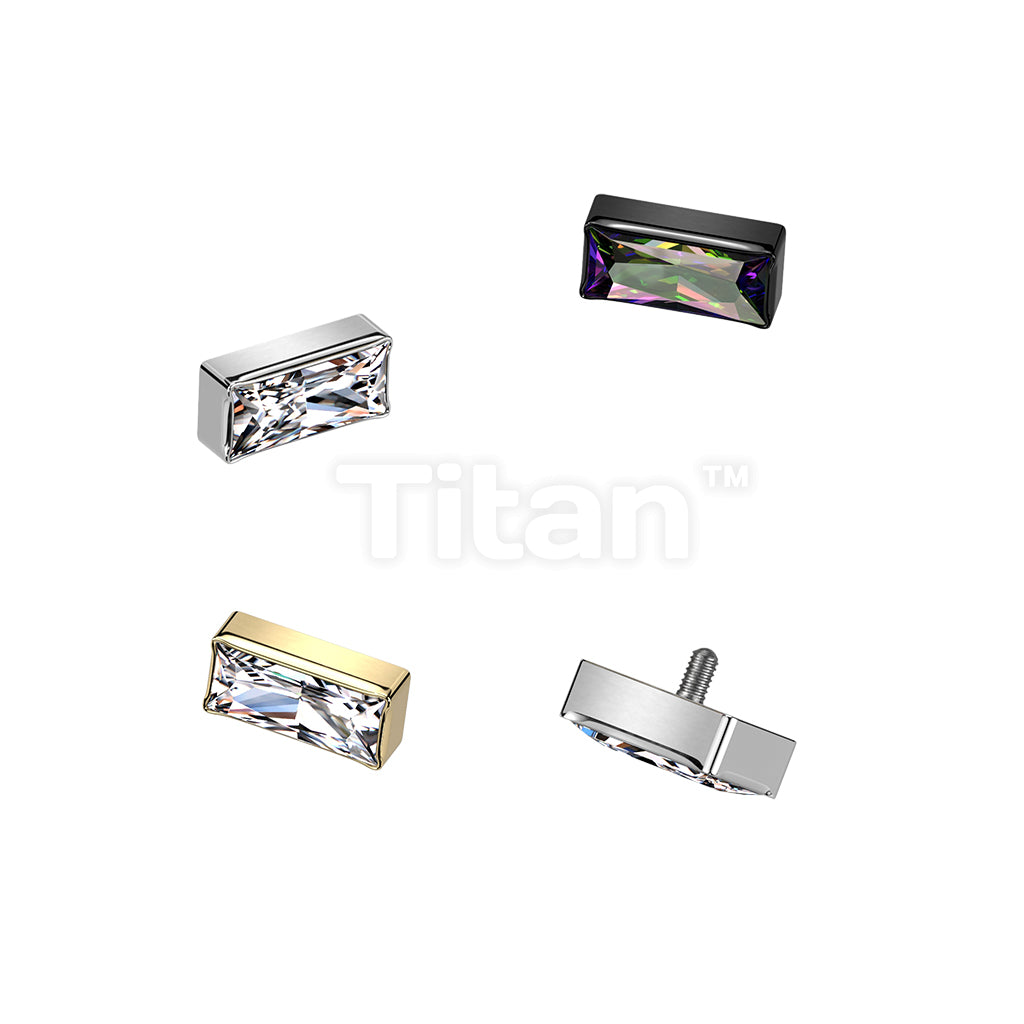 Implant Grade Titanium Internally Threaded Rectangular CZ Top