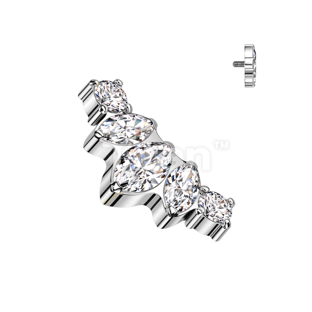 ASTM F136 Titanium Implant Grade Titanium Internally Threaded Marquise... - Image 2