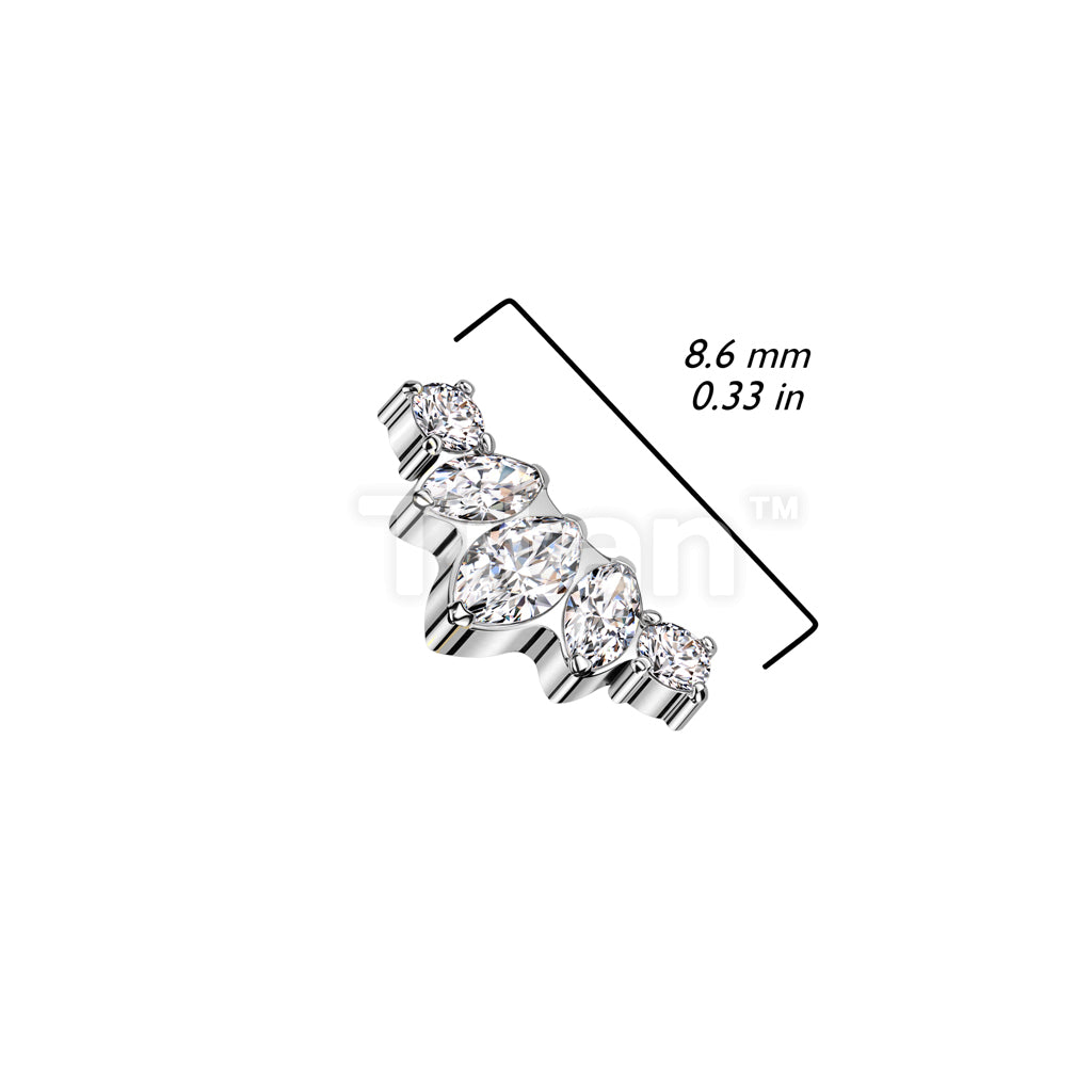 ASTM F136 Titanium Implant Grade Titanium Internally Threaded Marquise... - Image 4