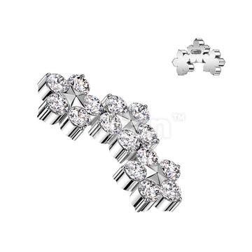 Implant Grade Titanium Internally Threaded Triple CZ Flower Top - Image 2