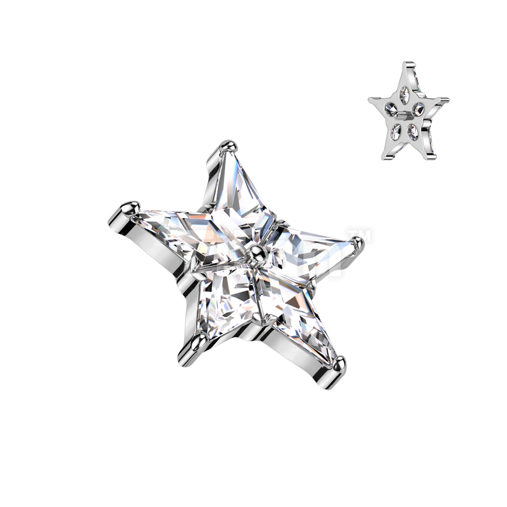 ASTM F136 Titanium Implant Grade Titanium Internally Threaded Star CZ Top - Image 2