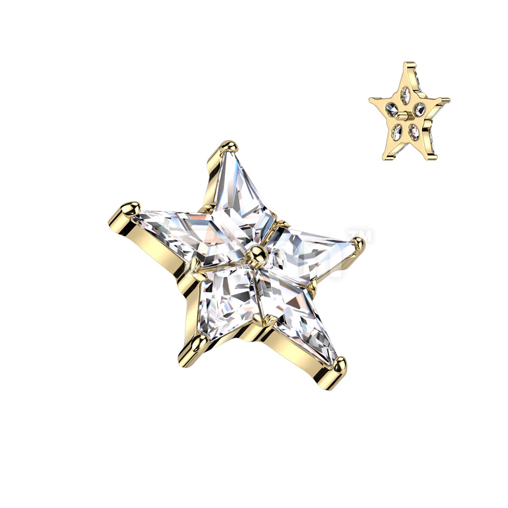 ASTM F136 Titanium Implant Grade Titanium Internally Threaded Star CZ Top - Image 3