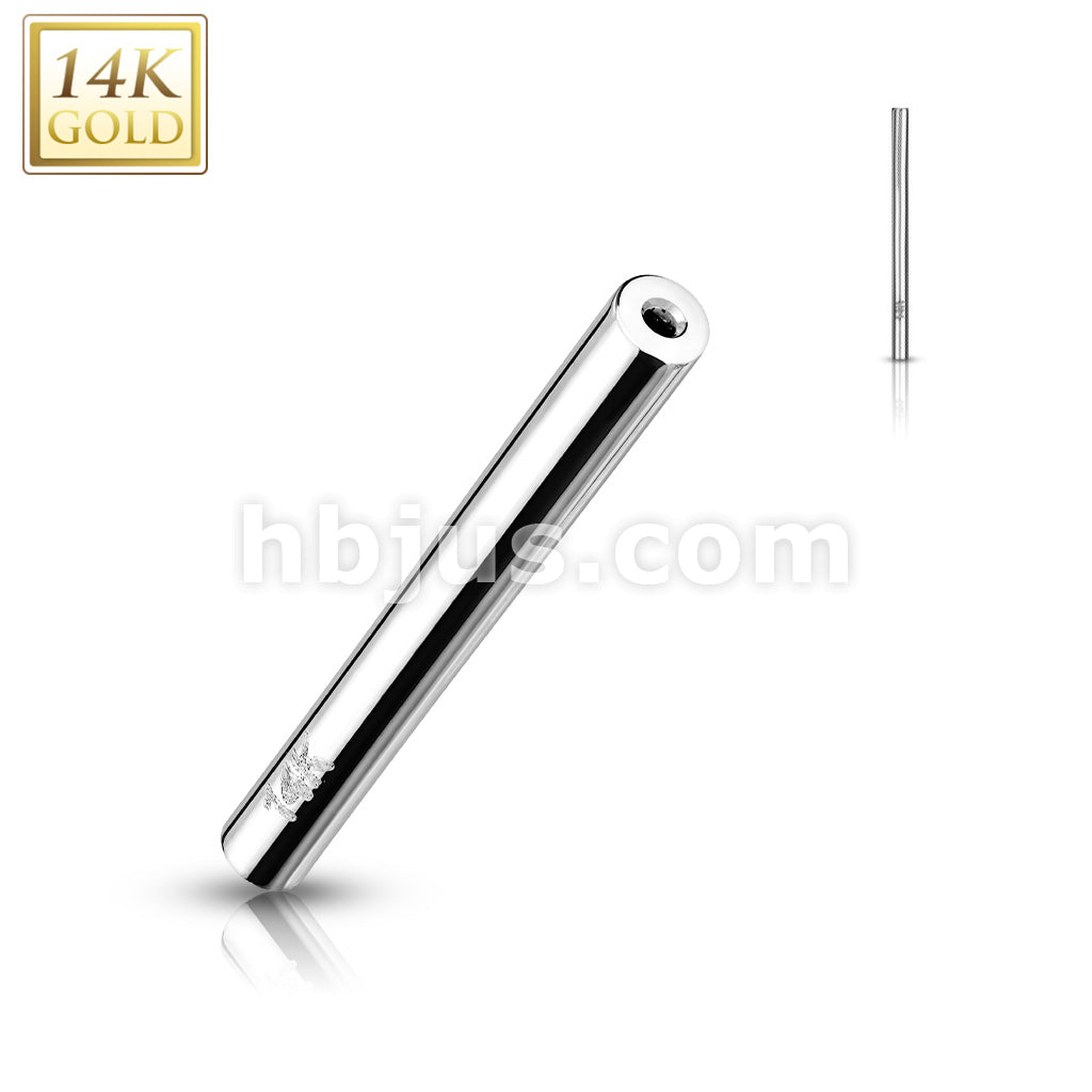 14KT  Gold 14K Gold Threadless Push In Barbell Pins - Image 3