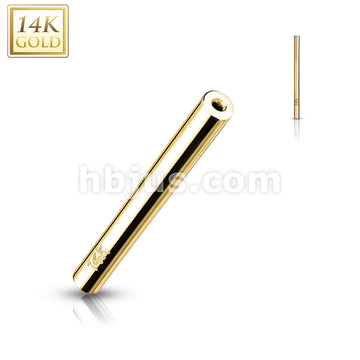 14KT  Gold 14K Gold Threadless Push In Barbell Pins - Image 4