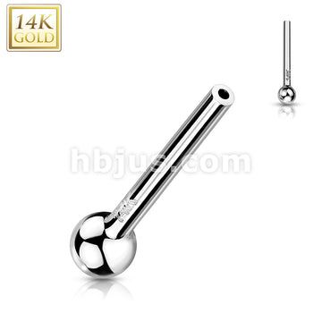 14KT  Gold 14K Gold Threadless Push In Barbell Pins With One Fixed Ball - Image 3