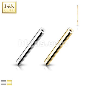 14KT  Gold 14K Gold Threadless Push In Barbell Pins - Image 2