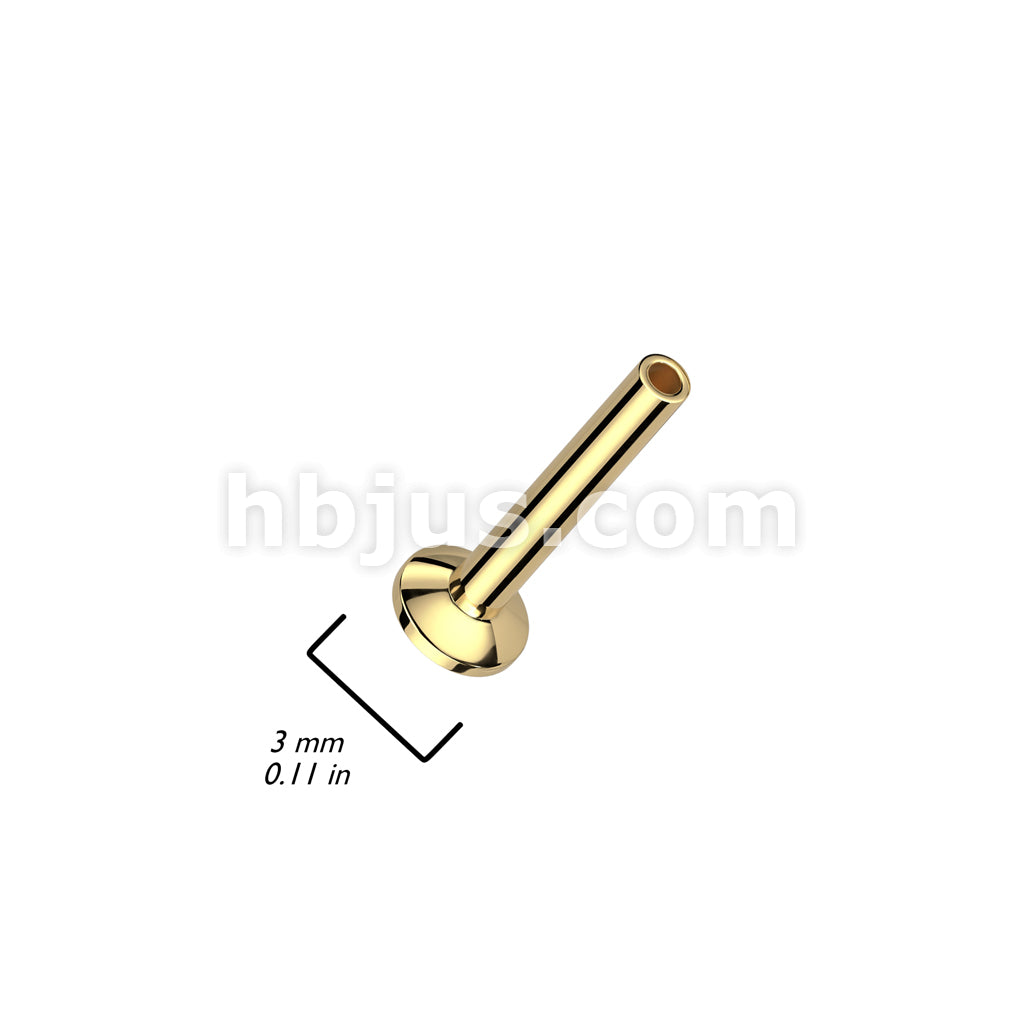 316L Surgical Steel Threadless Push In 3mm Base Convex Back Stud Labret Pin - Image 4