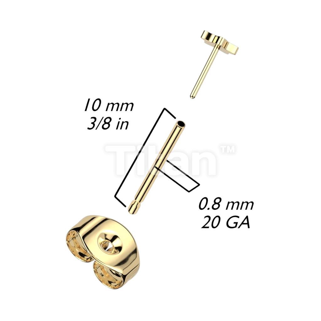 Implant Grade Titanium Threadless 20ga Push In Earring Stud Post - Image 4