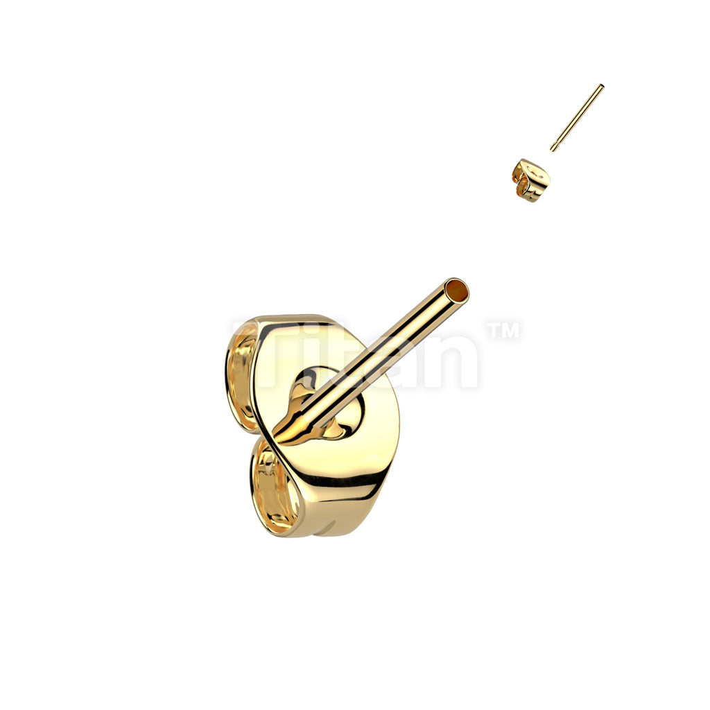 Implant Grade Titanium Threadless 20ga Push In Earring Stud Post With Butterfly Back - Image 2