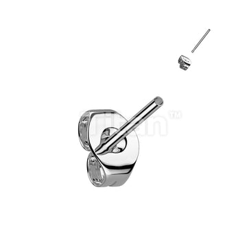 Implant Grade Titanium Threadless 20ga Push In Earring Stud Post With Butterfly Back - Image 3
