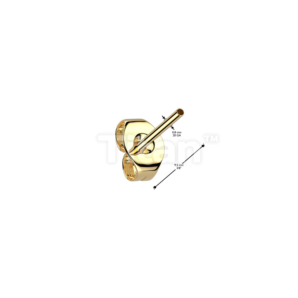 Implant Grade Titanium Threadless 20ga Push In Earring Stud Post With Butterfly Back - Image 4