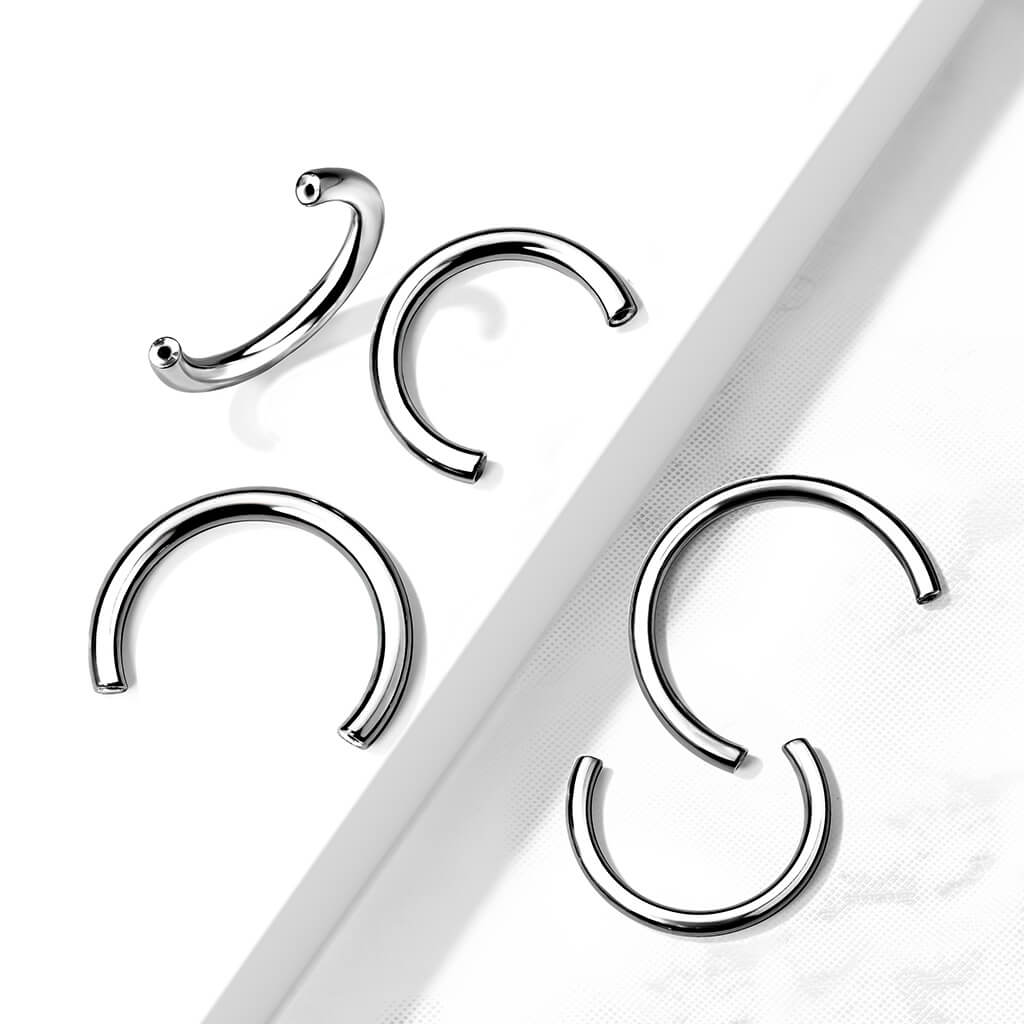 Pack 316L Surgical Steel Internally Threaded Horseshoe, Circular Barbell Pin