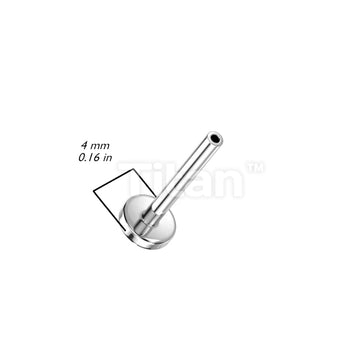 Implant Grade Titanium Threadless Push In 4mm Base Flat Back Stud Labret Pins - Image 6