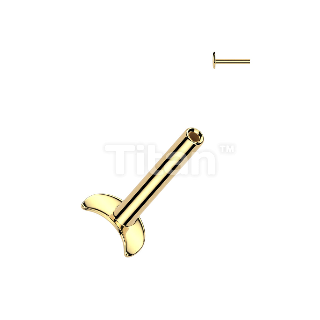 Implant Grade Titanium Threadless Push In Convex Crescent Moon Base Labret Pin - Image 2