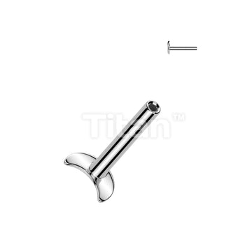 Implant Grade Titanium Threadless Push In Convex Crescent Moon Base Labret Pin - Image 3