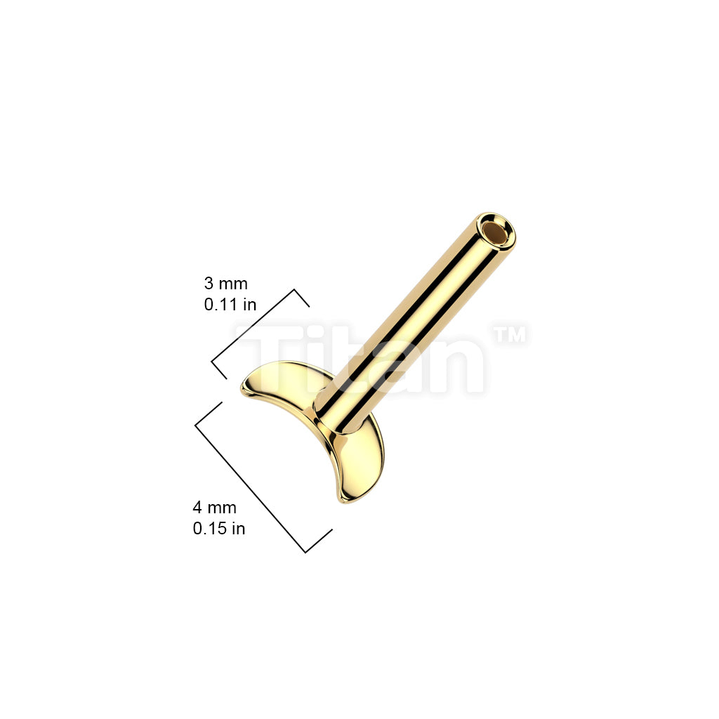 Implant Grade Titanium Threadless Push In Convex Crescent Moon Base Labret Pin - Image 4