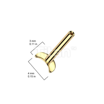 Implant Grade Titanium Threadless Push In Convex Crescent Moon Base Labret Pin - Image 4