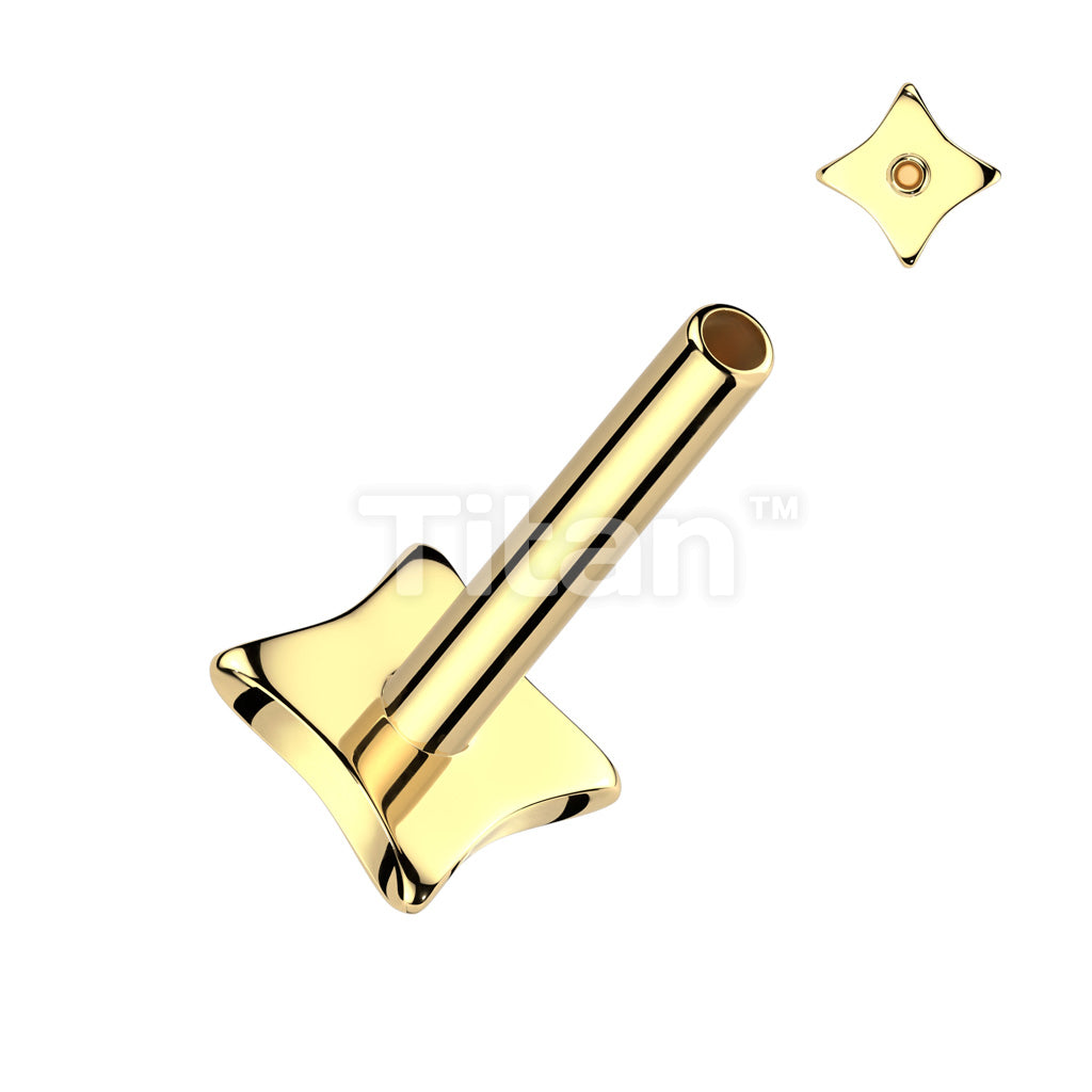 Implant Grade Titanium Threadless Push In Flat Back Diamond Base Labret Pin - Image 2