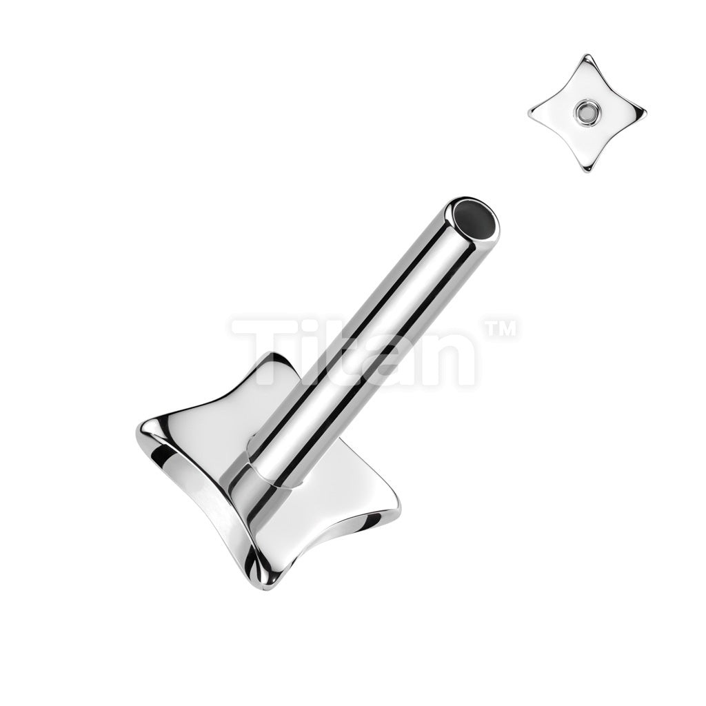Implant Grade Titanium Threadless Push In Flat Back Diamond Base Labret Pin - Image 4