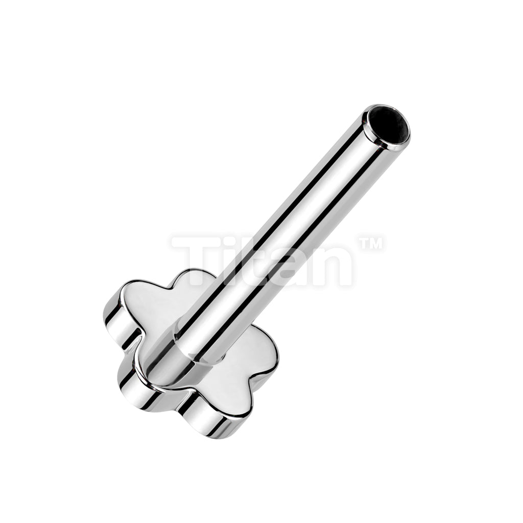 Implant Grade Titanium Threadless Push In 5-Petal Flat Back Flower Base Labret Pins - Image 5