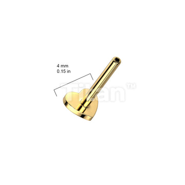 Implant Grade Titanium Threadless Push In Flat Back Labret Pin With Heart Shaped Base - Image 4