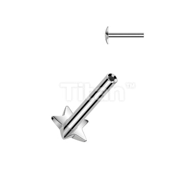Implant Grade Titanium Threadless Push In Convex Star Base Labret Pin - Image 3