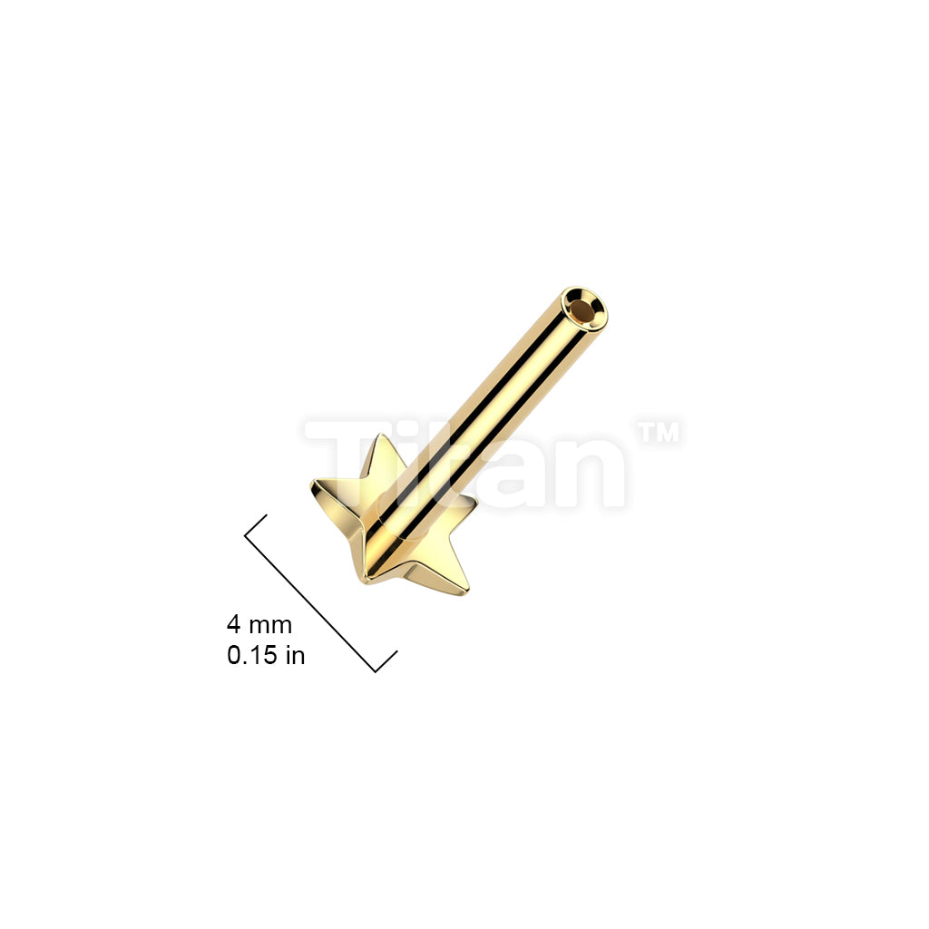 Implant Grade Titanium Threadless Push In Convex Star Base Labret Pin - Image 4