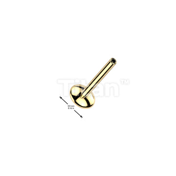 24K Gold PVD Titanium Threadless Push In 4mm Convex Base Labret Stud - Image 3