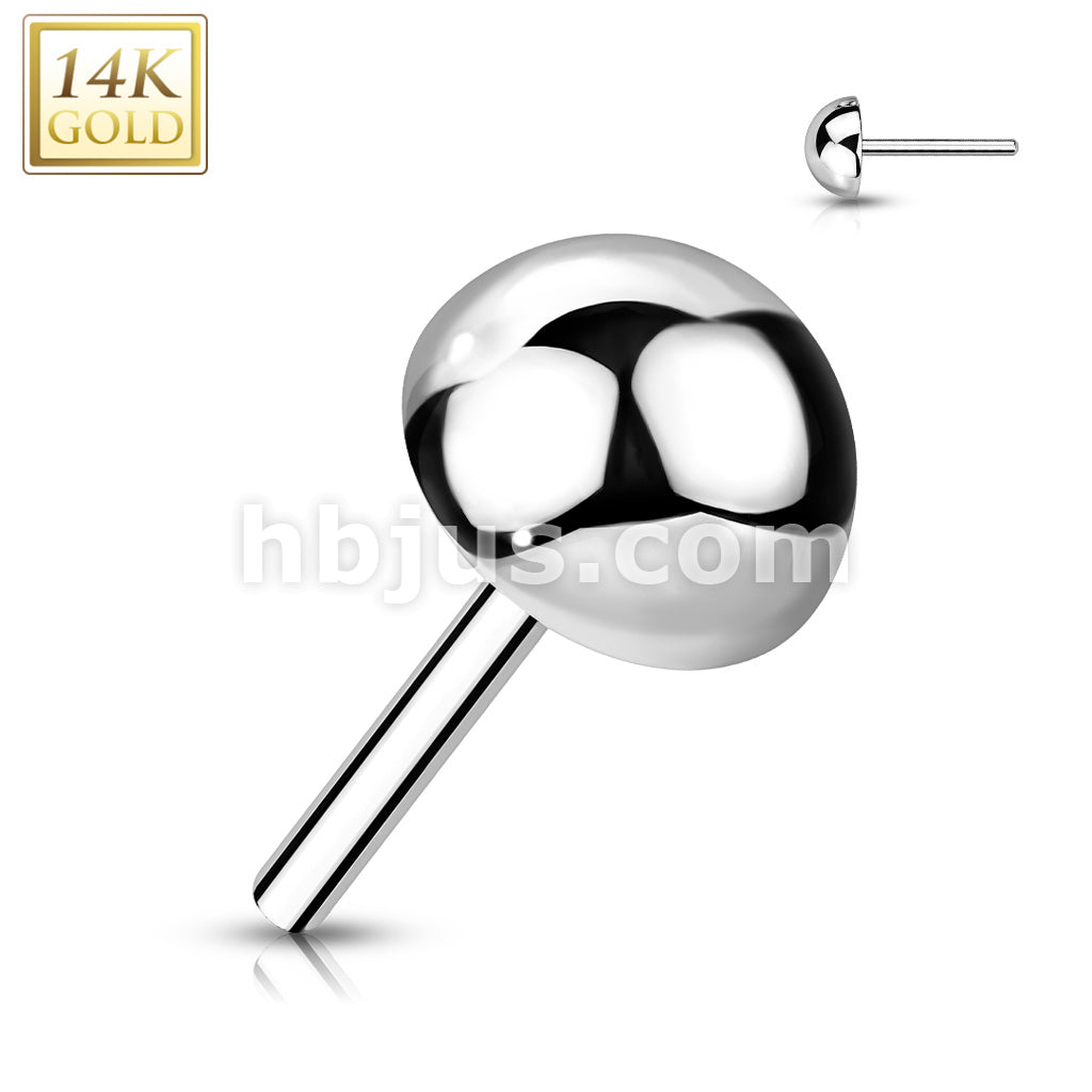 14KT  Gold 14K Gold Threadless Push In Dome Top - Image 3