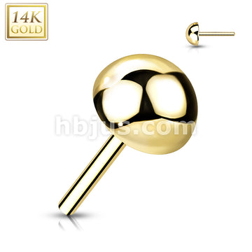 14KT  Gold 14K Gold Threadless Push In Dome Top - Image 4