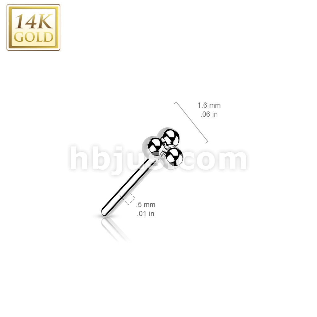 14KT  Gold 14K Gold Threadless Push In Triangular Ball Cluster Top - Image 5