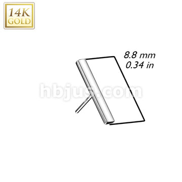 14KT  Gold 14K Gold Threadless Push In Flat Long Bar Top - Image 4