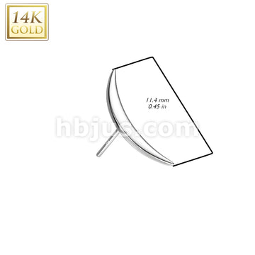 14KT  Gold 14K Gold Threadless Push In Long Crescent Moon Top - Image 4