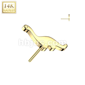 14KT  Gold 14K Gold Threadless Push In Dinosaur Top - Image 3