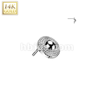 14KT  Gold 14K Gold Threadless Push In Shield Top - Image 2