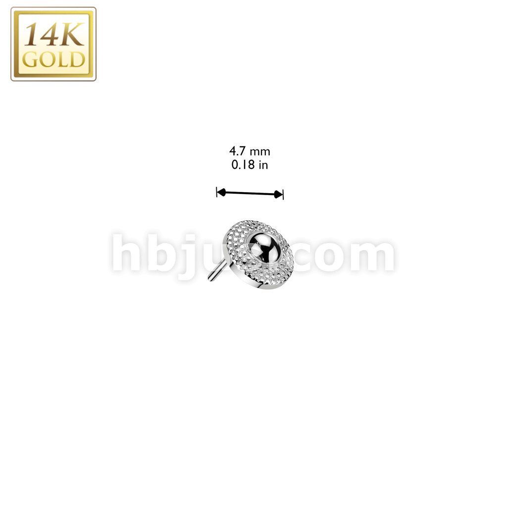 14K Gold Threadless Push In Shield Top - Image 4