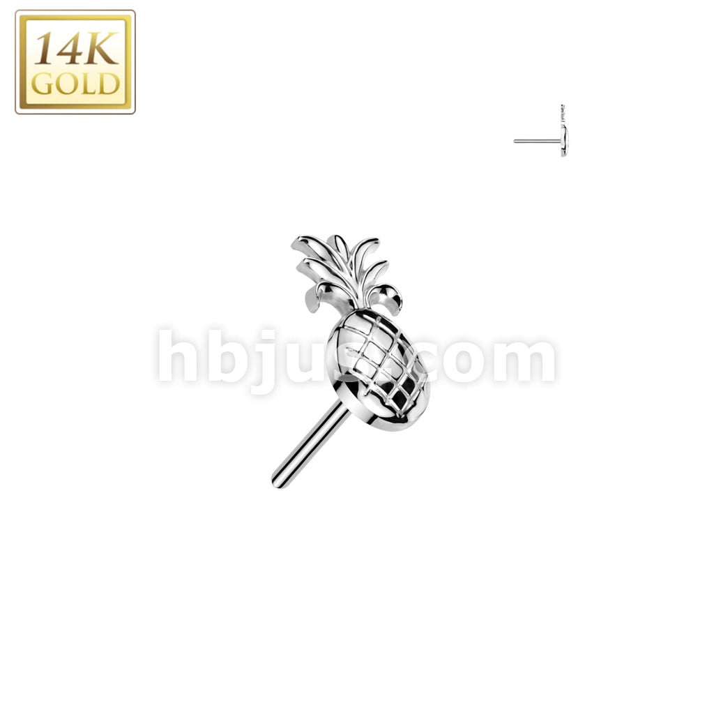 14K Gold Threadless Push In Pineapple Top - Image 2
