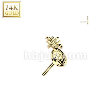 14K Gold Threadless Push In Pineapple Top - Image 3
