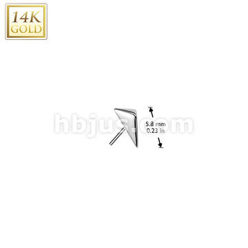 14K Gold Threadless Push In 3D Spear Head Top - Image 4