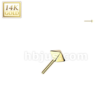 14KT  Gold 14K Gold Threadless Push In Small Pyramid Top - Image 3