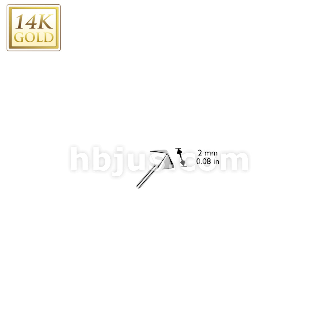 14KT  Gold 14K Gold Threadless Push In Small Pyramid Top - Image 4