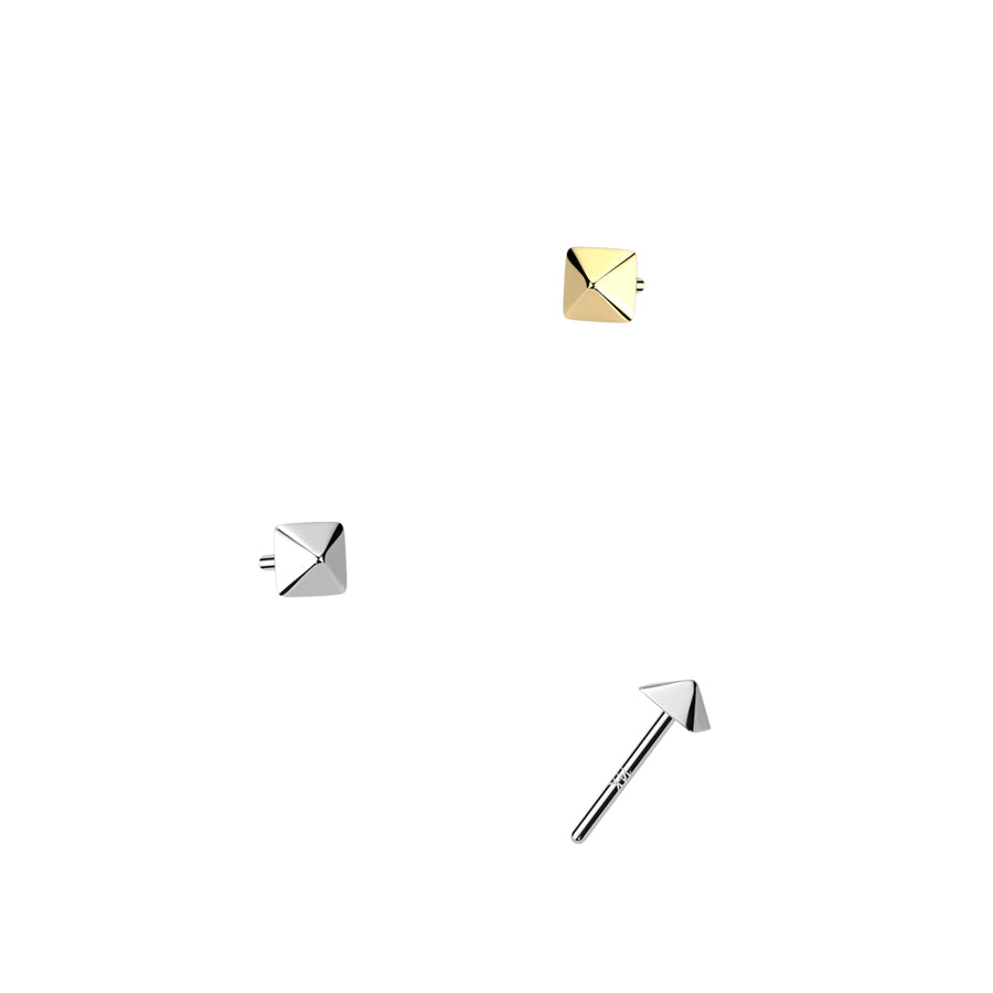 14KT Gold 14K Gold Threadless Push In Small Pyramid Top