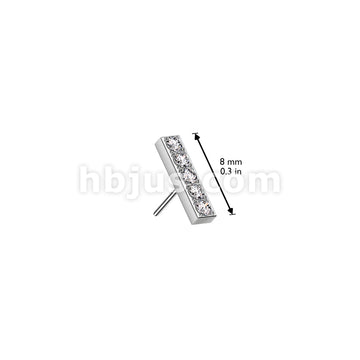 316L Surgical Steel Threadless Push In 5 CNC Set CZ Bar Top - Image 3
